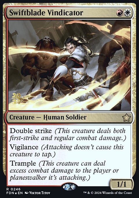 Swiftblade Vindicator, Foundations Promos #246s, Magic: The Gathering card