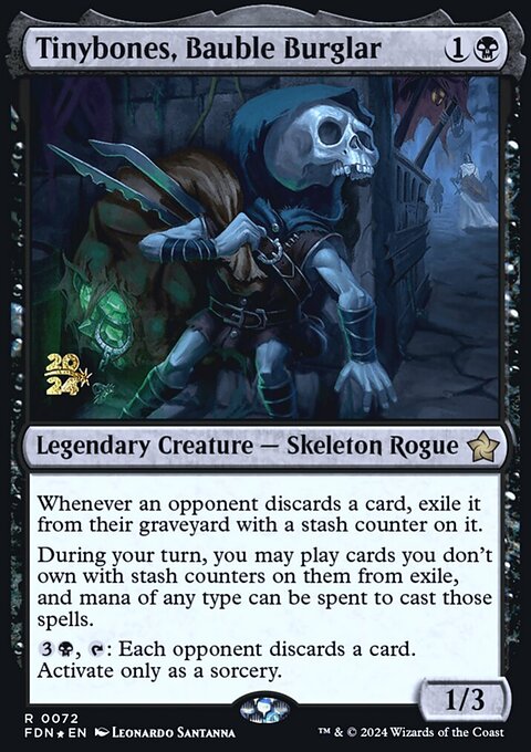 Tinybones, Bauble Burglar, Foundations Promos #72s, Magic: The Gathering card