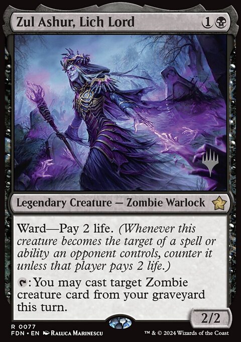 Zul Ashur, Lich Lord, Foundations Promos #77p, Magic: The Gathering card