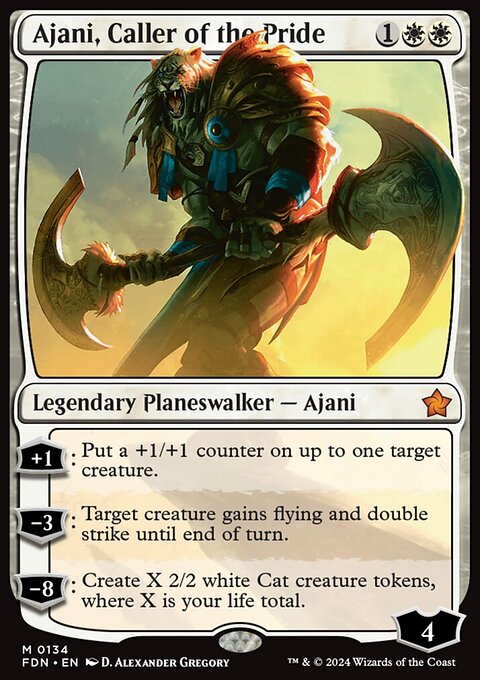 Ajani, Caller of the Pride, Foundations #134, Magic: The Gathering card