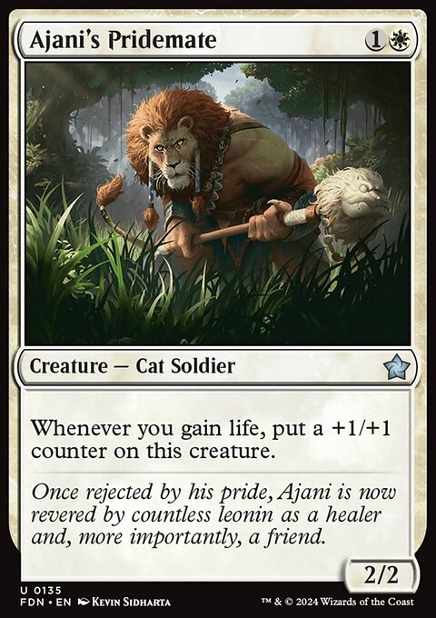 Ajani's Pridemate, Foundations #135, Magic: The Gathering card