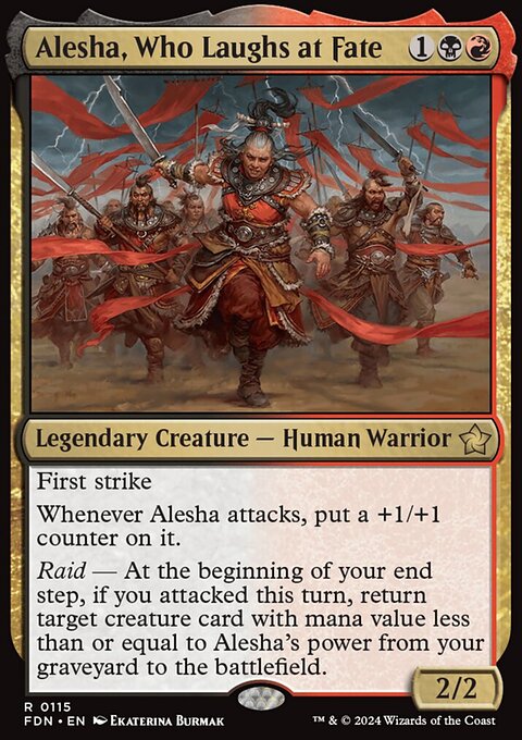 Alesha, Who Laughs at Fate, Foundations #115, Magic: The Gathering card