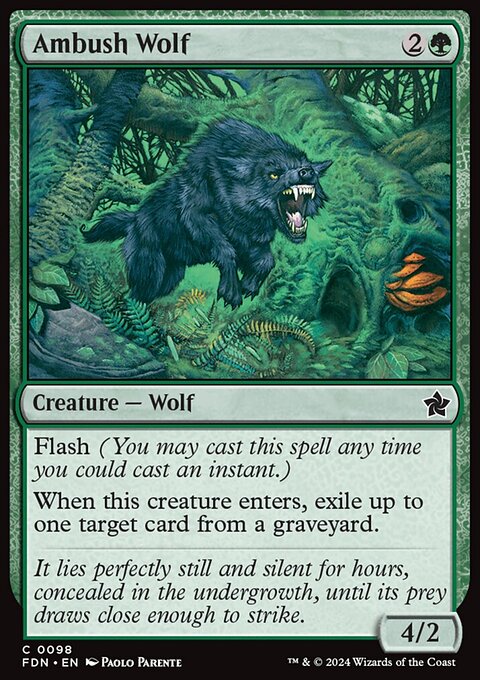 Ambush Wolf, Foundations #98, Magic: The Gathering card