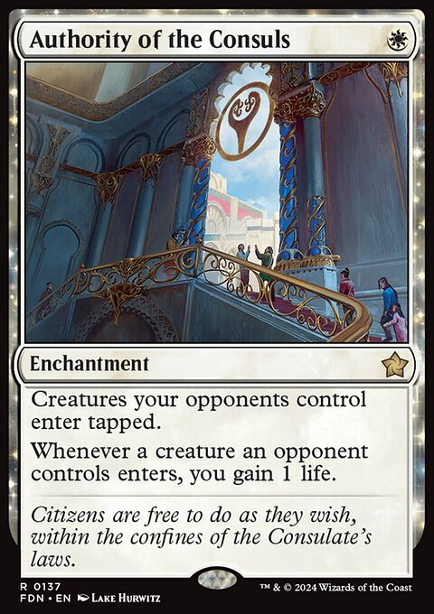 Authority of the Consuls, Foundations #137, Magic: The Gathering card