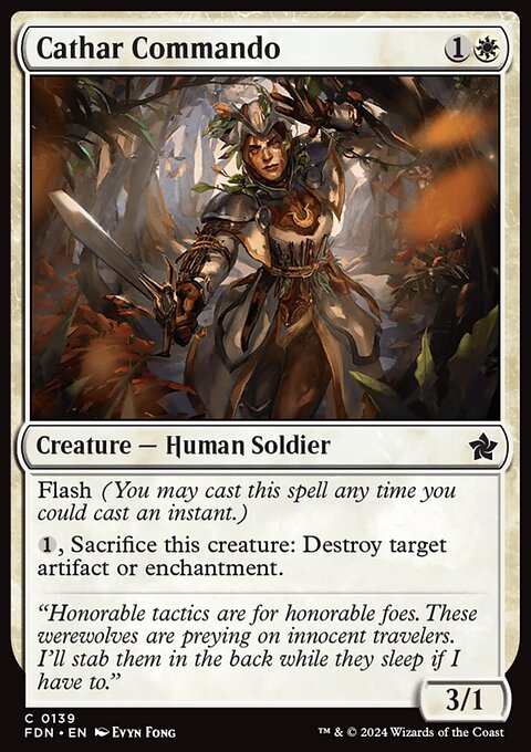 Cathar Commando, Foundations #139, Magic: The Gathering card