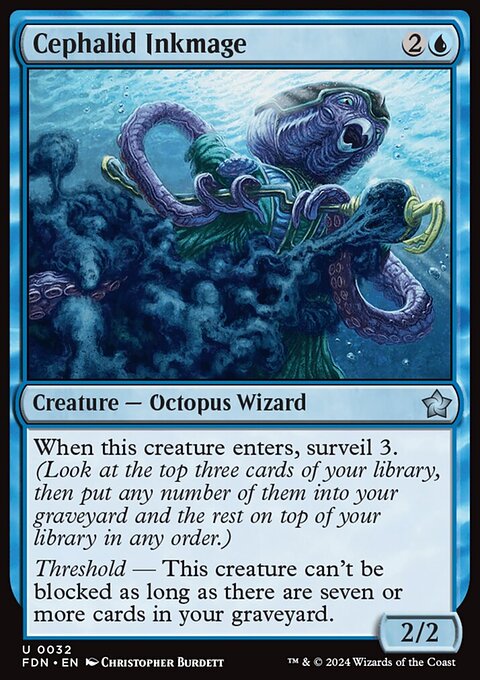 Cephalid Inkmage, Foundations #32, Magic: The Gathering card