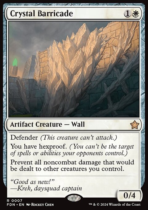 Crystal Barricade, Foundations #7, Magic: The Gathering card