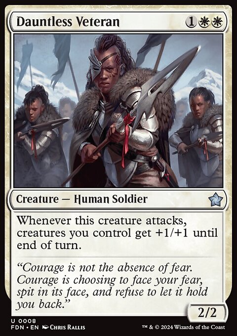 Dauntless Veteran, Foundations #8, Magic: The Gathering card