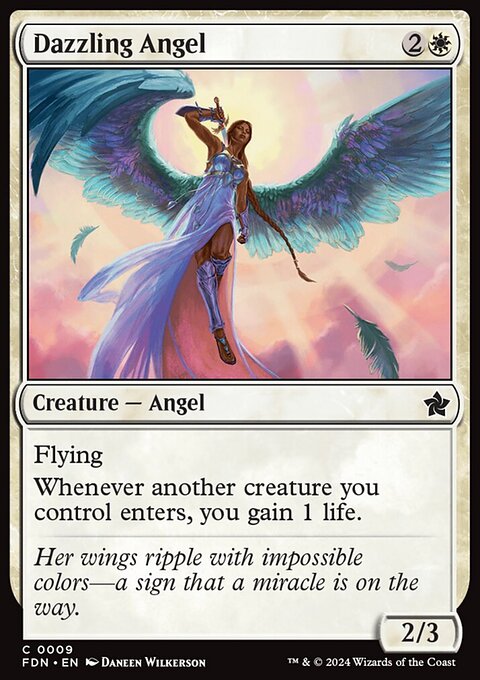 Dazzling Angel, Foundations #9, Magic: The Gathering card