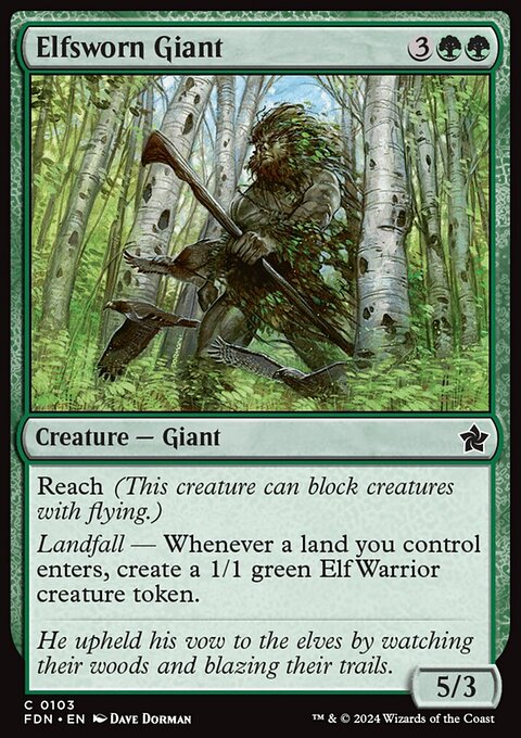 Elfsworn Giant, Foundations #103, Magic: The Gathering card