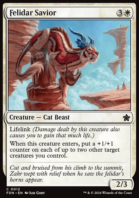 Felidar Savior, Foundations #12, Magic: The Gathering card