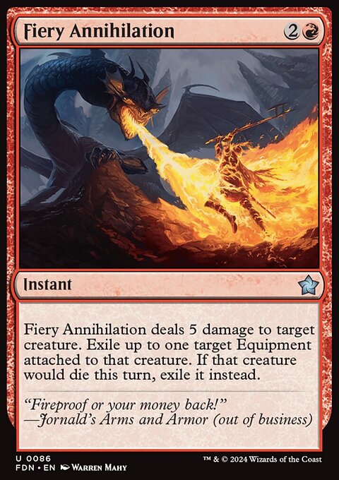 Fiery Annihilation, Foundations #86, Magic: The Gathering card