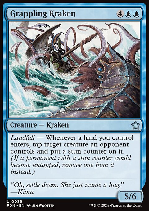 Grappling Kraken, Foundations #39, Magic: The Gathering card