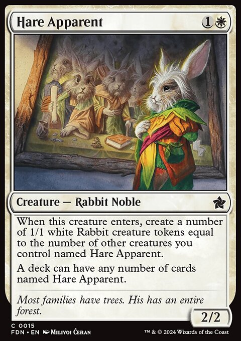 Hare Apparent, Foundations #15, Magic: The Gathering card