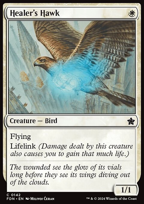 Healer's Hawk, Foundations #142, Magic: The Gathering card