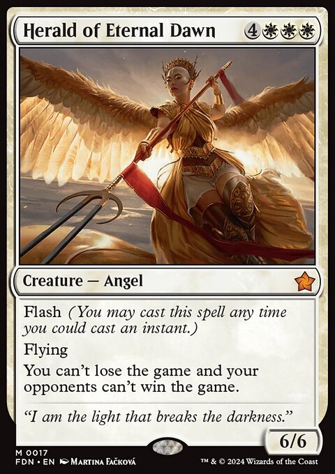 Herald of Eternal Dawn, Foundations #17, Magic: The Gathering card