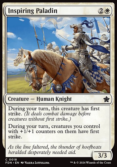 Inspiring Paladin, Foundations #18, Magic: The Gathering card