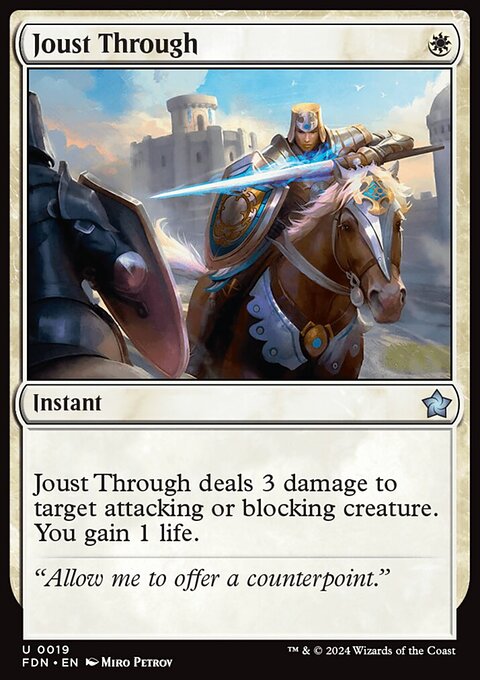 Joust Through, Foundations #19, Magic: The Gathering card