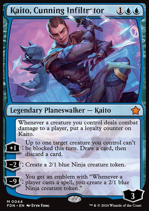 Kaito, Cunning Infiltrator, Foundations #44, Magic: The Gathering card