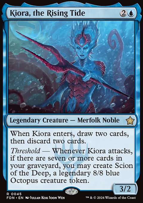 Kiora, the Rising Tide, Foundations #45, Magic: The Gathering card