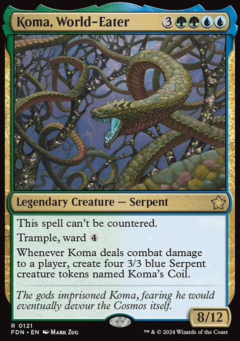 Koma, World-Eater, Foundations #121, Magic: The Gathering card
