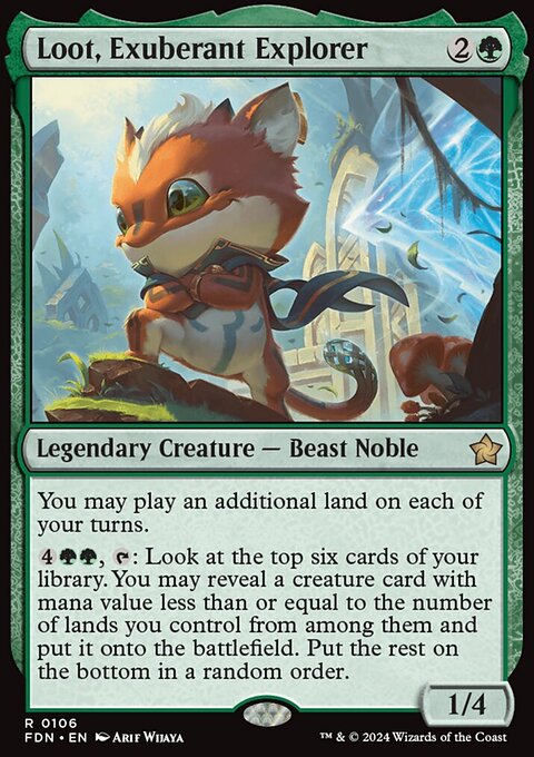 Loot, Exuberant Explorer, Foundations #106, Magic: The Gathering card