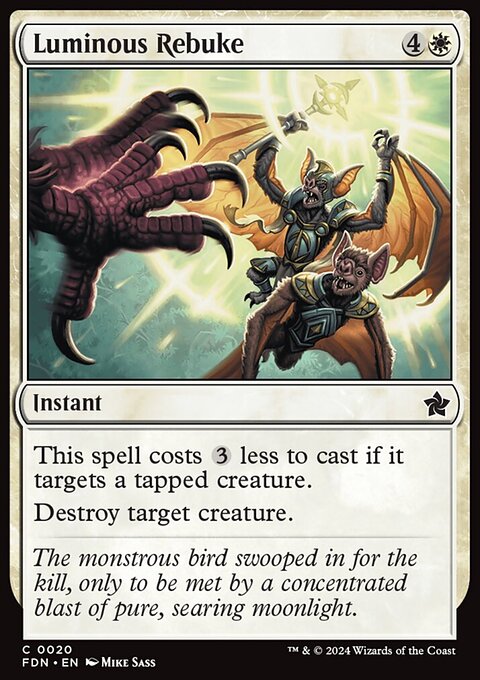 Luminous Rebuke, Foundations #20, Magic: The Gathering card