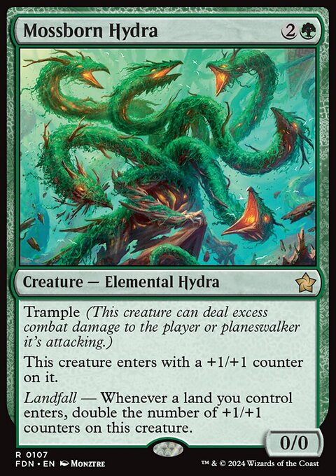 Mossborn Hydra, Foundations #107, Magic: The Gathering card