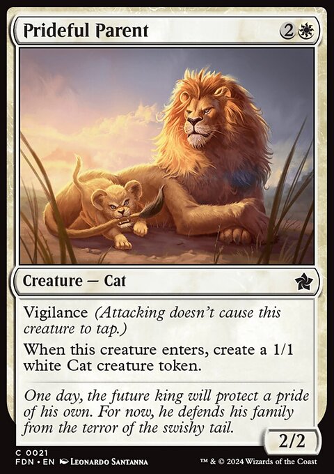 Prideful Parent, Foundations #21, Magic: The Gathering card