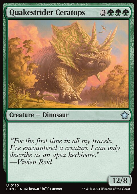 Quakestrider Ceratops, Foundations #110, Magic: The Gathering card