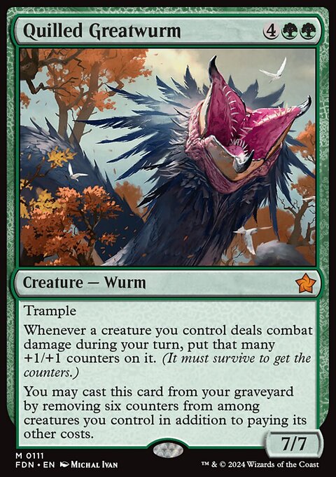 Quilled Greatwurm, Foundations #111, Magic: The Gathering card