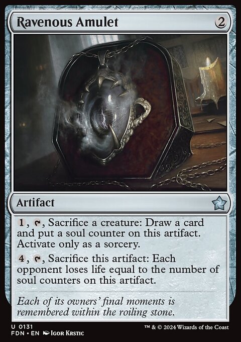 Ravenous Amulet, Foundations #131, Magic: The Gathering card