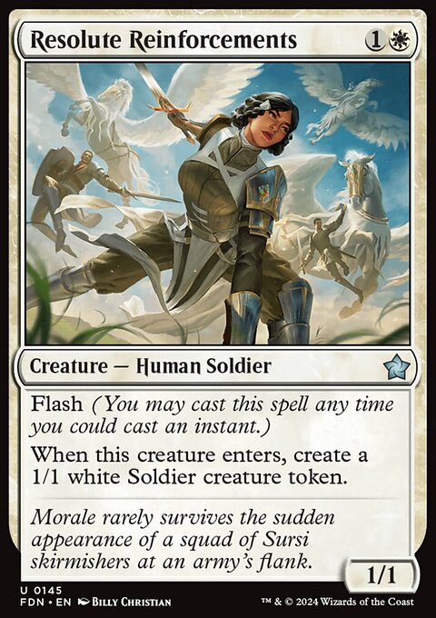 Resolute Reinforcements, Foundations #145, Magic: The Gathering card