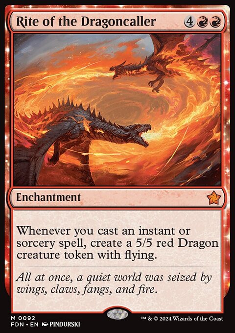 Rite of the Dragoncaller, Foundations #92, Magic: The Gathering card
