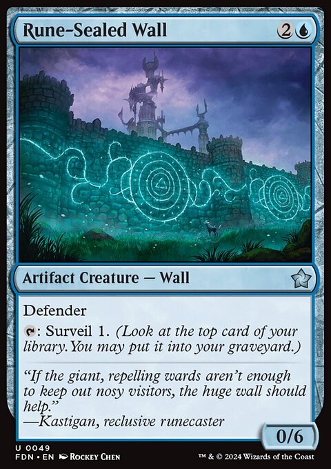 Rune-Sealed Wall, Foundations #49, Magic: The Gathering card