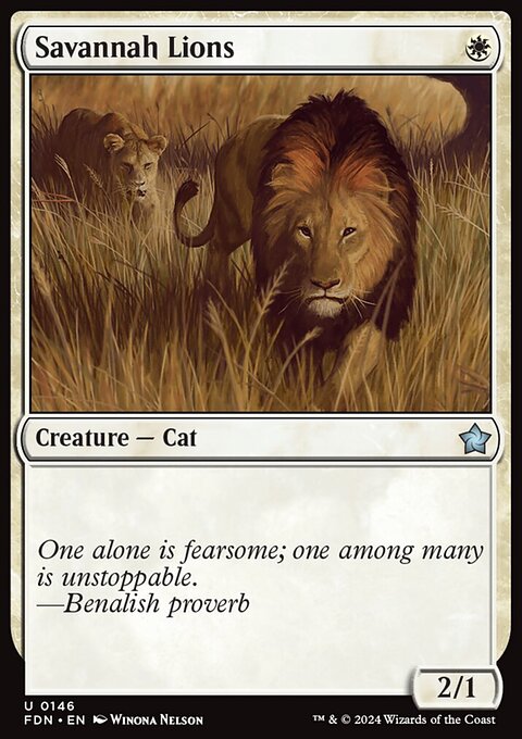 Savannah Lions, Foundations #146, Magic: The Gathering card