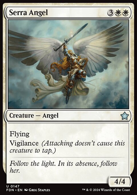 Serra Angel, Foundations #147, Magic: The Gathering card