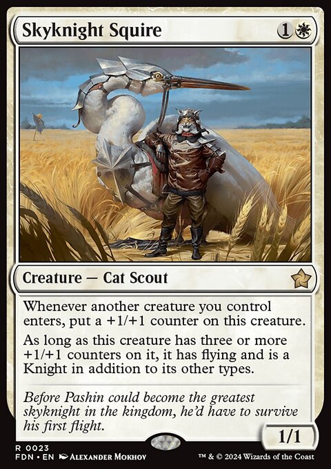 Skyknight Squire, Foundations #23, Magic: The Gathering card