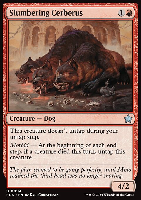 Slumbering Cerberus, Foundations #94, Magic: The Gathering card