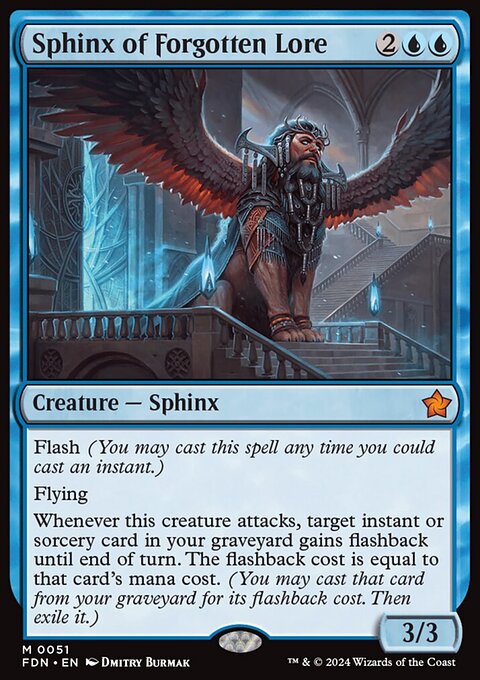 Sphinx of Forgotten Lore, Foundations #51, Magic: The Gathering card