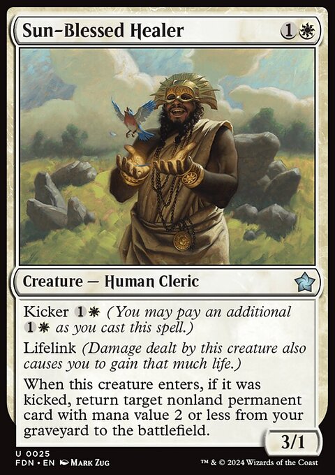 Sun-Blessed Healer, Foundations #25, Magic: The Gathering card