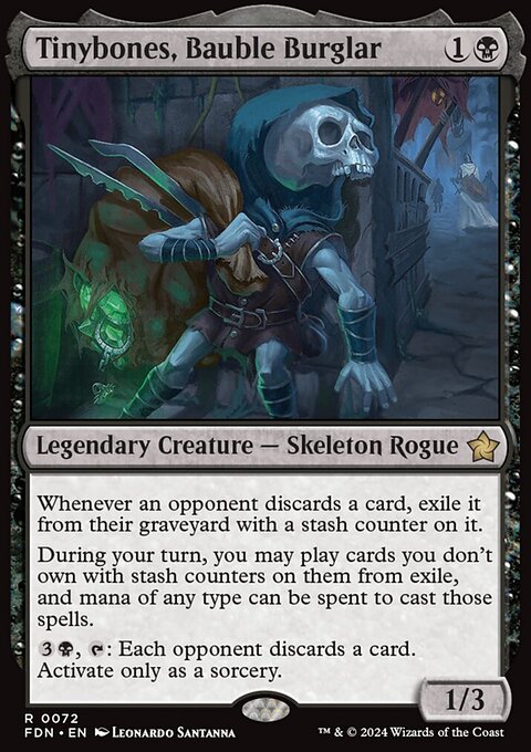 Tinybones, Bauble Burglar, Foundations #72, Magic: The Gathering card