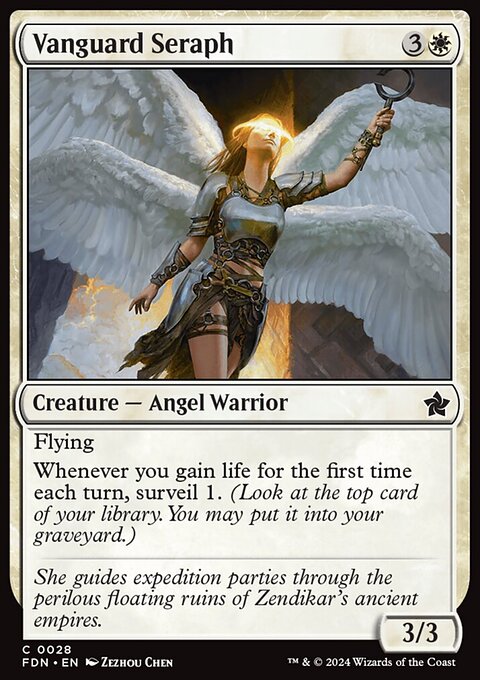 Vanguard Seraph, Foundations #28, Magic: The Gathering card