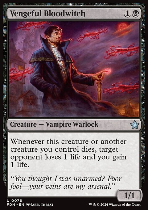 Vengeful Bloodwitch, Foundations #76, Magic: The Gathering card
