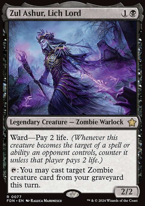 Zul Ashur, Lich Lord, Foundations #77, Magic: The Gathering card