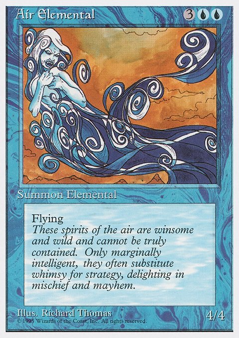 Air Elemental, Fourth Edition #59, Magic: The Gathering card