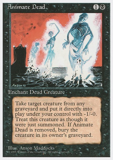 Animate Dead, Fourth Edition #118, Magic: The Gathering card