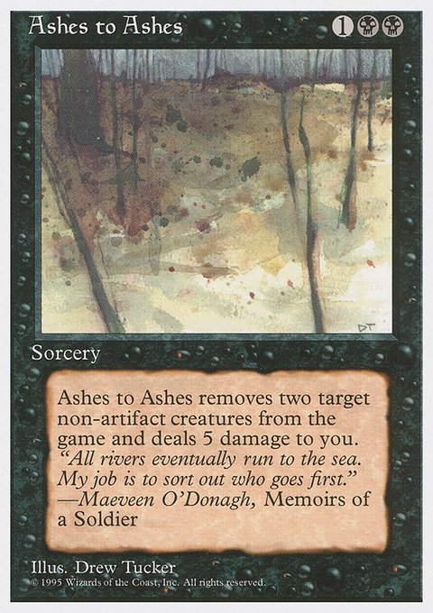 Ashes to Ashes, Fourth Edition #119, Magic: The Gathering card