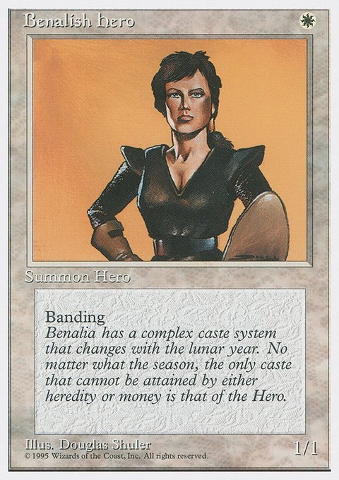 Benalish Hero, Fourth Edition #7, Magic: The Gathering card