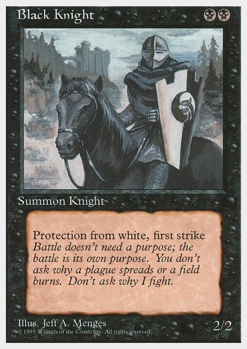 Black Knight, Fourth Edition #121, Magic: The Gathering card